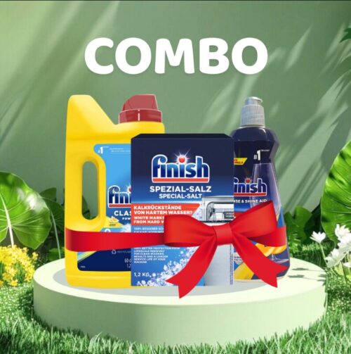 Combo Bột rửa bát 1.2kg + Muối 1.2kg + Nước Bóng 400ml Hương Chanh