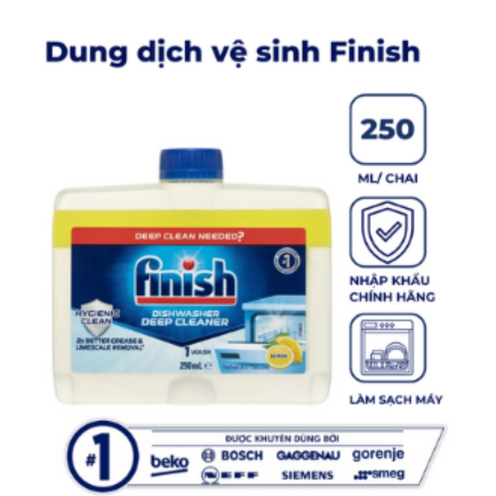 Dung dịch vệ sinh máy rửa bát Finish 250ml hương Chanh