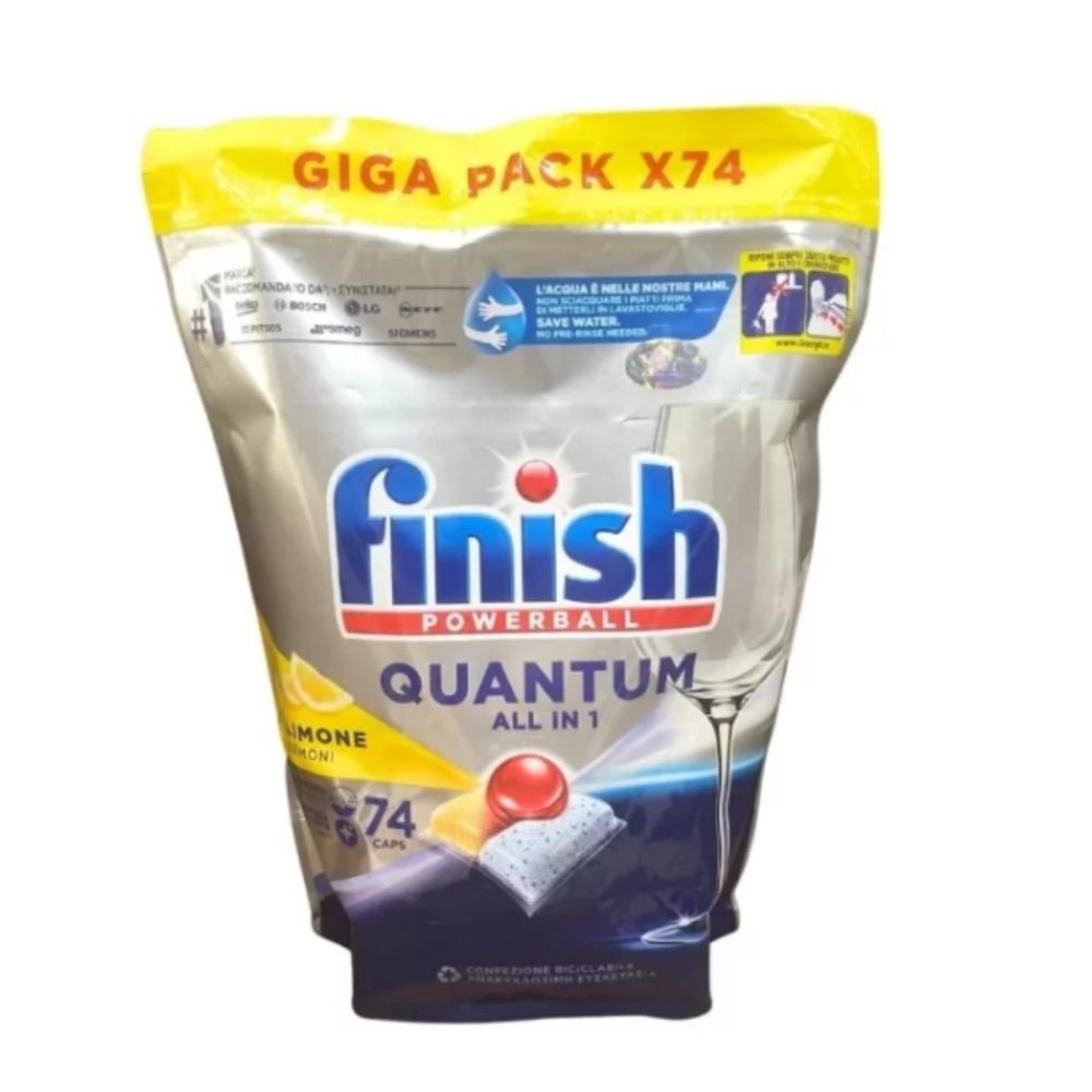 Viên Rửa Bát Finish Quantum All in 1 74 Viên – Hương Chanh